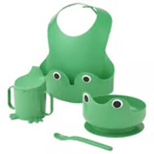 IKEA MATA 4-Piece Dinnerware Set Bright Green Makes Mealtime a Bold Adventure